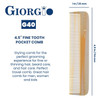 Giorgio G40 Handmade All Fine Tooth Pocket Comb Hair Comb Straightener for Everyday Grooming Styling Hair Mustache and B
