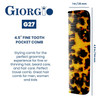 Giorgio G27 Handmade All Fine Tooth Pocket Comb Hair Comb Straightener for Everyday Grooming Styling Hair Mustache and B