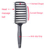 Curved Vent Brush Barber Blow Drying Brush with Nylon Detangling Pins AntiStatic Grey