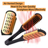 Clamp Hair Brush Straightener Detangler Comb Smoothing Nylon Bristle Double Sided Straightening Air Vented Flat Hair Sty