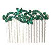 Faship Green Crystal Floral Hair Comb