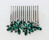 Faship Gorgeous Green Rhinestone Crystal Floral Hair Comb
