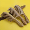 Sandalwood Wood Comb No Static Handmade Wide Tooth Comb and Fine Tooth Teasing Tail Comb Natural Buffalo Horn Teeth Comb