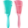 2 Pieces Detangling Brush for Afro AmericaAfrican Hair Textured 3a to 4c Kinky WavyCurlyCoilyWetDryOilThickLong Hair Kno