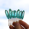 Handmade Natural Crystal Hair Comb Bridal Wedding Headwear Crystal Stone Hairpin Hair Clip Clamp Side Hair Combs for Wom