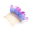 Handmade Natural Crystal Hair Comb Bridal Wedding Headwear Crystal Stone Hairpin Hair Clip Clamp Side Hair Combs for Wom