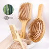 3PCS Bamboo Hair Brush SetNatural Wooden Brush for Women madam Paddle Detangling Brush for DryCurlyThickThinStraight Hai