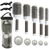 Round Brush Set for Blow Drying Curling Professional Ceramic Ion Thermal Barrel Brush Leaves Hair Shiny Heat Styling Bru