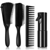 Hommtina 4pcs Detangling Brush Set Getting Shine and Makes Hair Smooth Curly Hair Brush for Adult Kids Wet or Dry Hair 3