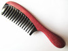 Myhsmooth Zbybmt Wide Tooth Handmade No Static Black Buffalo Horn Comb with Violetwood Handle Rounded