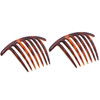Parcelona French Twist 7 Teeth Large 4 Celluloid Set of 2 Flexible Durable Side Hair Comb No Slip Styling Women Hair Acc