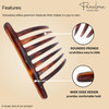 Parcelona French Twist 7 Teeth Large 4 Celluloid Set of 2 Flexible Durable Side Hair Comb No Slip Styling Women Hair Acc