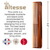 Altesse 11044 Fine Tooth Comb Pocket Comb Tortoiseshell Hair Styling Comb for Men 55 with Synthetic Leather Case Essenti