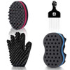 Magic Twist Hair Sponges Set Big Holes Sponge Brush for Hair Curling Sponge Glove for Men Women Curls with Metal Afro Pi