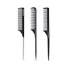 Goodofferplace 3PCS Hair Rat Tail Combs Parting Rattail Combs Teasing Fine Tooth Comb Metal Hair Pick Detangling Combs S