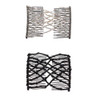 LOVEF Fashion Trend Easy Stretchable Double Combs Magic Hair Combs Black and White
