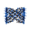 Lovef Flower Multifunction Easy Magic Hair Comb Stretchy Beaded Hair Comb in Small Beads Hairpin Plate Hair Blue