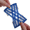 Lovef Easy Magic Hair Beauty Decoration Comb Pearl Stretchy Beaded Hairpin Bow Double Combs Lady in Assorted Color Blue
