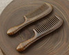 ERZA SCARLET Hair Comb Wooden Wide Tooth Comb for Curly Hair Detangling Green Sandalwood Comb