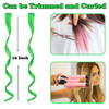 REDMENCO Green Colored Clip in Hair Extensions 12 Pieces Streak for Women Kids Girls 16 Inch Wavy Curly Party Highlights