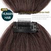 Menethe Hair Clip in Bangs Dark Brown Wispy Clip on Air Bangs 100 Real Human Hair Extensions for Women Fringe with Templ