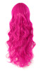 MapofBeauty 70cm Long Pink Wavy Cosplay Party Curly Wig Rose Red