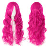 MapofBeauty 70cm Long Pink Wavy Cosplay Party Curly Wig Rose Red