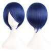 MapofBeauty 12 Inches30 cm Short Straight Cosplay Costume Wig Party Wig Mixed Blue