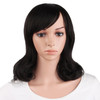 MapofBeauty 16 Inch40 cm Daily Use Side Bangs Medium Curly Wig Black