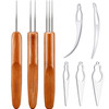 WILLBOND 8 Pieces Dreadlocks Tool Interlocking Tool Dreadlocks Crochet Needle Sisterlocks Craft Hair Extensions Locs Tig