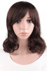 MapofBeauty 16 Inch 40 cm Daily Use Side Bangs Medium Curly Wig Dark Brown