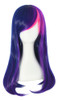 MapofBeauty 2460cm Side Bangs Stylish Long Great Wavy Curly Cosplay Party Wig Mixed PurplePink