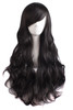 MapofBeauty 28 Inch70 cm Charming Womens Long Curly Full Hair Wig Black
