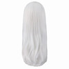 MapofBeauty 2460cm Side Bangs Stylish Long Great Wavy Curly Cosplay Party Wig White