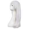 MapofBeauty 2460cm Side Bangs Stylish Long Great Wavy Curly Cosplay Party Wig White