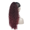 Wiginway 24 Inch Long Wave Ponytail Extension Magic Paste Heat Resistant Wavy Synthetic Wrap Around Ponytail Black Hairp