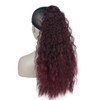 Wiginway 24 Inch Long Wave Ponytail Extension Magic Paste Heat Resistant Wavy Synthetic Wrap Around Ponytail Black Hairp