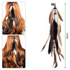 MWOOT 2Pcs Feather Hair Clipin Extensions for Women Halloween Cosplay Costume Carnival Party Headdress Handmade Bohemian