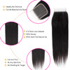 Straight Closure 4X4 Lace Closure Brazilian 10A Virgin Human Hair Lace Closure with Baby Hair Natural Color14 inch