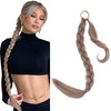 Hairro Long Braided Ponytail Extension DIY Wrap Around Ponytails Synthetic Yaki Straight Braiding Pony Tails Hairpiece F