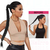 Hairro Long Braided Ponytail Extension DIY Wrap Around Ponytails Synthetic Yaki Straight Braiding Pony Tails Hairpiece F