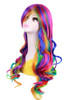 OYSRONG Women Long 275670cm Rainbow Curly Wig Colorful Wavy Cosplay Heat Resistant Wig