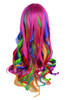 OYSRONG Women Long 275670cm Rainbow Curly Wig Colorful Wavy Cosplay Heat Resistant Wig