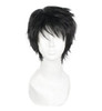 OYSRONG Men Short 118130cm Black Curly Wig Multifunction Fluffy Layered Frizzy Cosplay Heat Resistant Fibre Wig