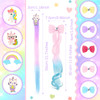 10 Pcs Colorful Unicorn Hair Extensions for Girls Curly Clip in Hair Extensions with Cute Unicorn Bow for Kids Birthday
