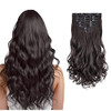 SYXLCYGG Brown Extensions Clip Hair Extensions Dark Brown 18 Wavy 5 Oz Fluffy Hair Piece Women Synthetic Cheap