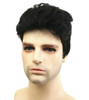 Wiginway Men Short Black Straight Wig Natural Looking Daily Casual Wear Synthetic Haircut Wig 6 Inch 4RA6 Black
