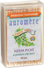Auromere Ayurvedic Neem Toothpicks - Vegan, Natural, Non GMO, Made from Birchwood (100 Count), 2 Pack online at globaldelivered