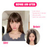 RosesAngel Clip on Bangs Hair Clip Human Hair Bangs Clip in Bangs Hair Pieces for Women Fake Bangs Fake Hair Brown Neat