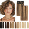 SEGO 2 Pcs Short Hair Extensions Clip in Human Hair 6 Inch 20g Hairpiece Human Hair Toppers for Women With Thinning Hair